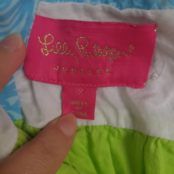 Lilly Pulitzer Women's Strap Shift Dress Floral Green, Blue & White Floral Print - Picture 4 of 14